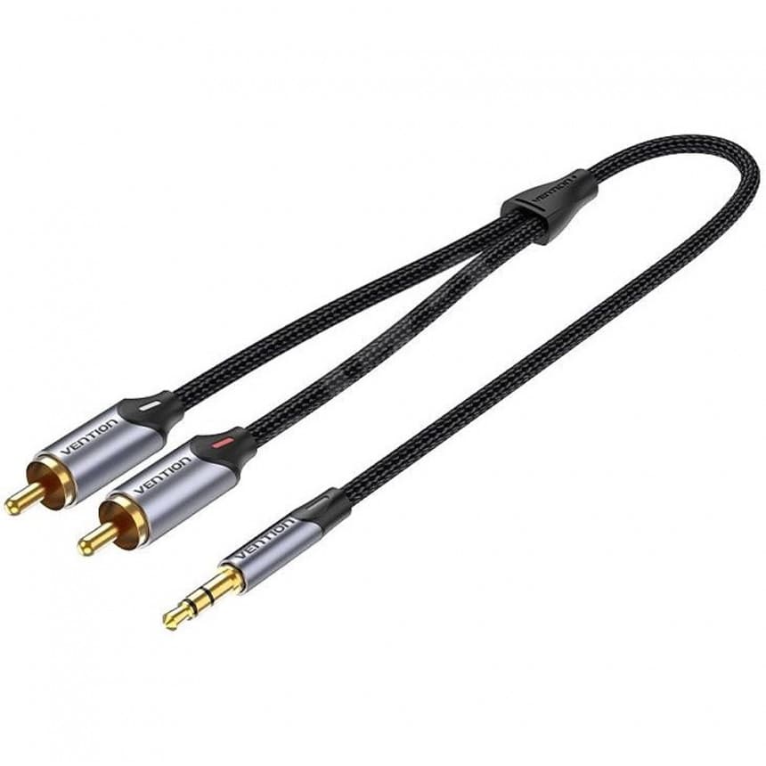 3,5mm na 2 cinca kabl 5m - Sivi 1