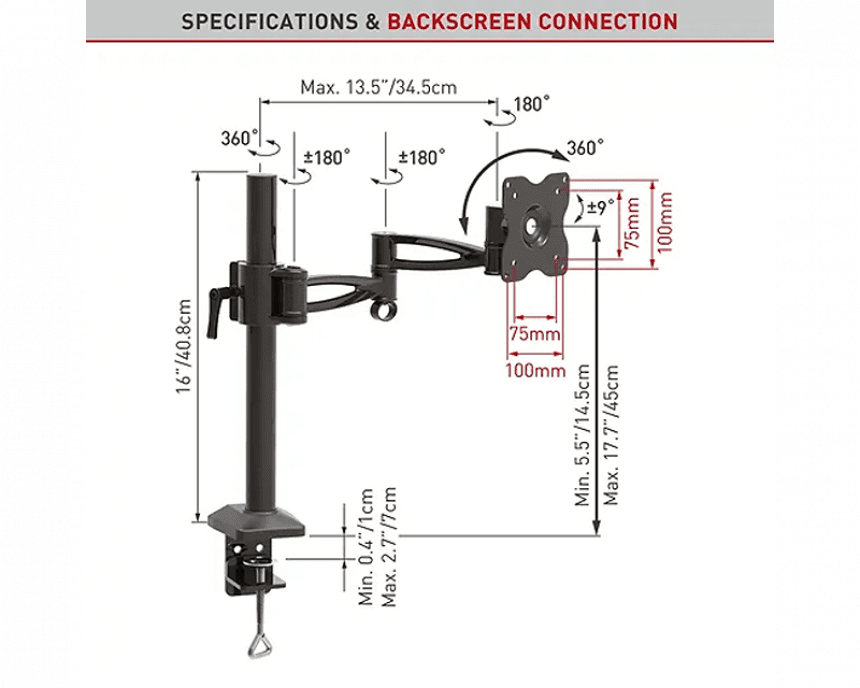 BARKAN E621.B zglobni stoni nosač za monitor  4