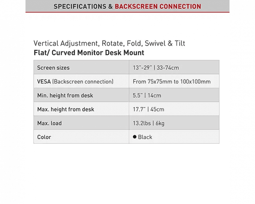 BARKAN E621.B zglobni stoni nosač za monitor  5