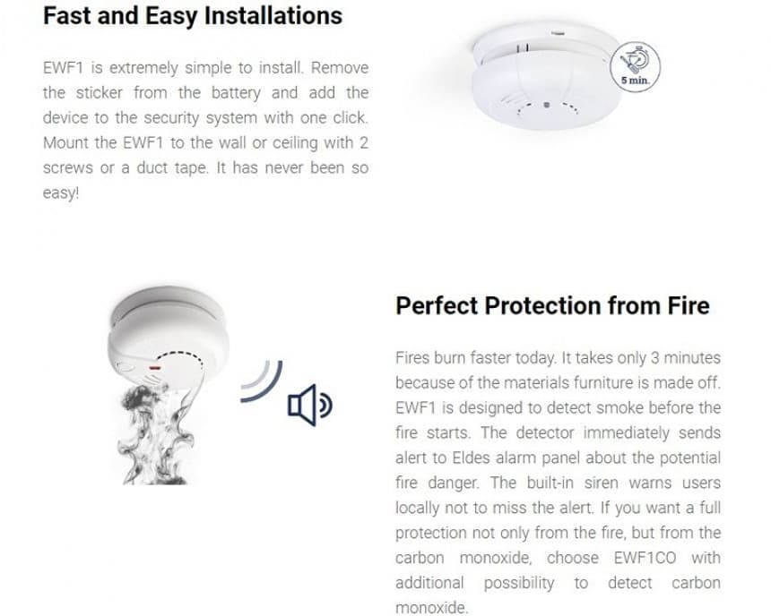 Detektor dima EWF1 bezicni 3