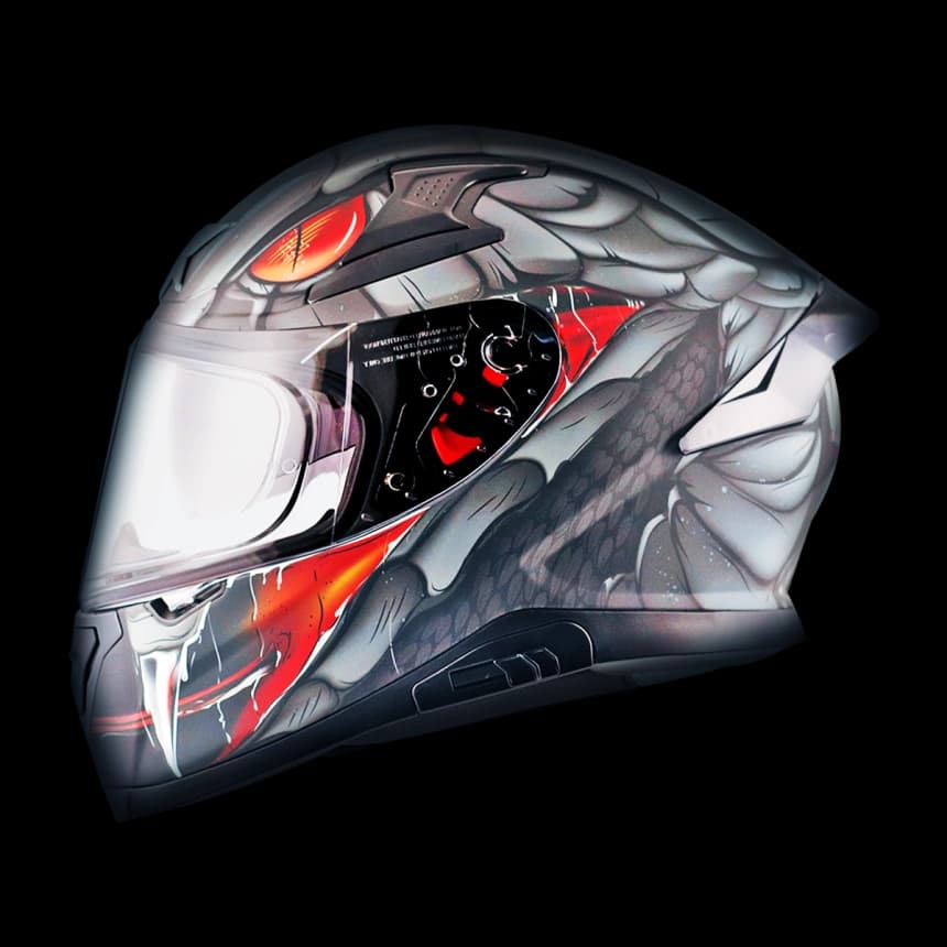 Full-face kaciga AXOR APEX VENOMOUS mat crno/siva M 4