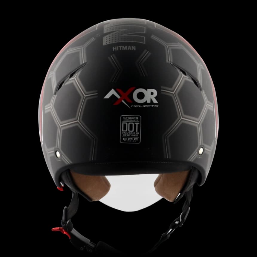 Jet kaciga AXOR STRIKER HITMAN mat crno/crvena XL 3