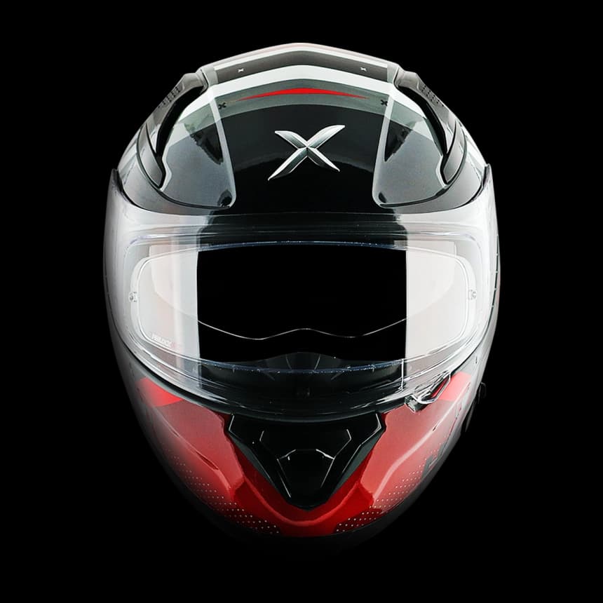 Full-face kaciga AXOR APEX HEX-2 mat sivo/crvena M 2
