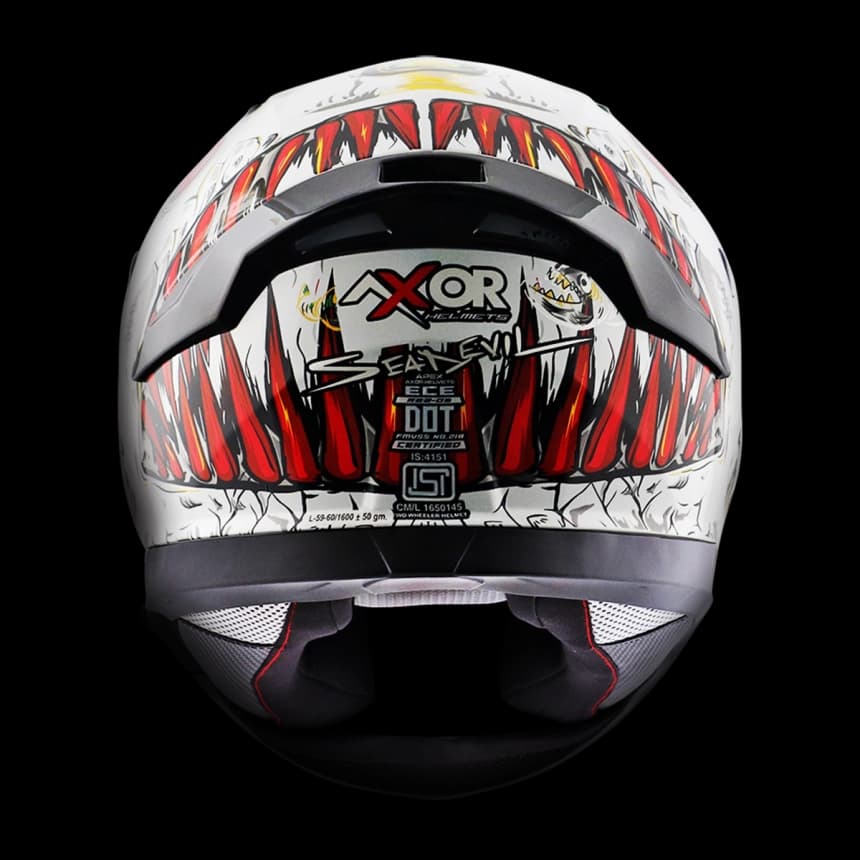 Full-face kaciga AXOR APEX SEADEVIL sjaj belo/crvena M 3