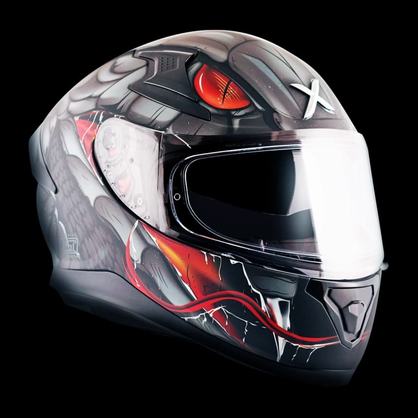 Full-face kaciga AXOR APEX VENOMOUS mat crno/siva L 1