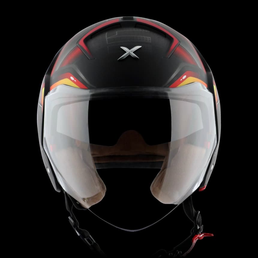 Jet kaciga AXOR STRIKER HITMAN mat crno/crvena M 2