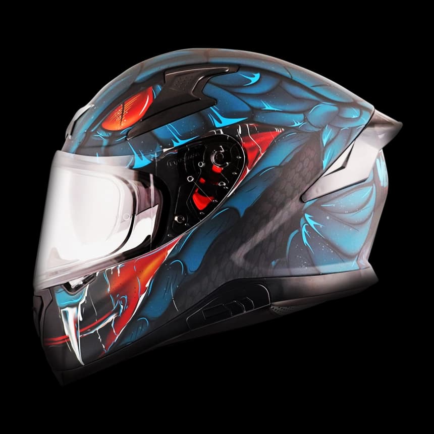 Full-face kaciga AXOR APEX VENOMOUS mat crno/plava L 4