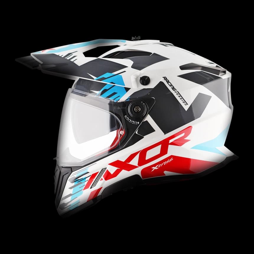 Full-face kaciga AXOR X-CROSS DV X1 sjaj belo/crvena XL 4