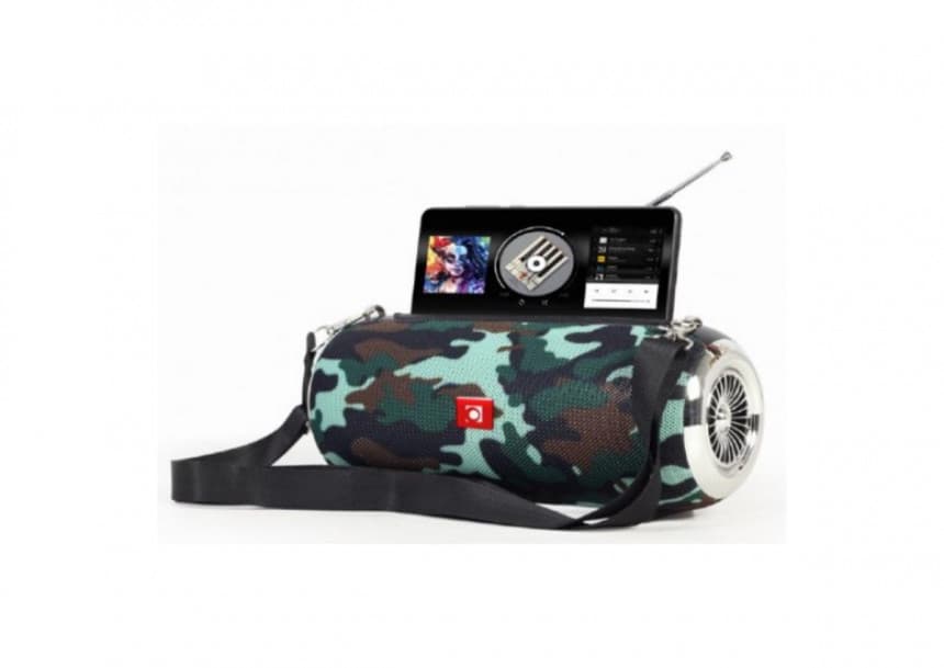 SPK-BT-17-CM Gembird Portable Bluetooth speaker +handsfree 2x5W, FM, USB, SD, AUX + antena camo 2