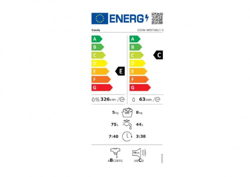 Mašina za pranje i sušenje veša Candy CSOW 4855TWE 1-S - 8 kg, 5 kg, 1400 obrtaja 3