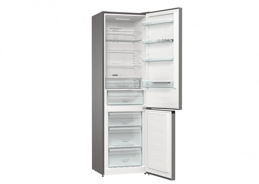 Kombinovani frižideri Gorenje Kombfrižider integrisana ručka Total NoFrost 353 litara 200 cm visina LED ekran na vratima frižidera Elektronsko upravljanje E razred IonAir technology AdaptTech Convert FreshZone inox look NRK 6202 AXL4 2