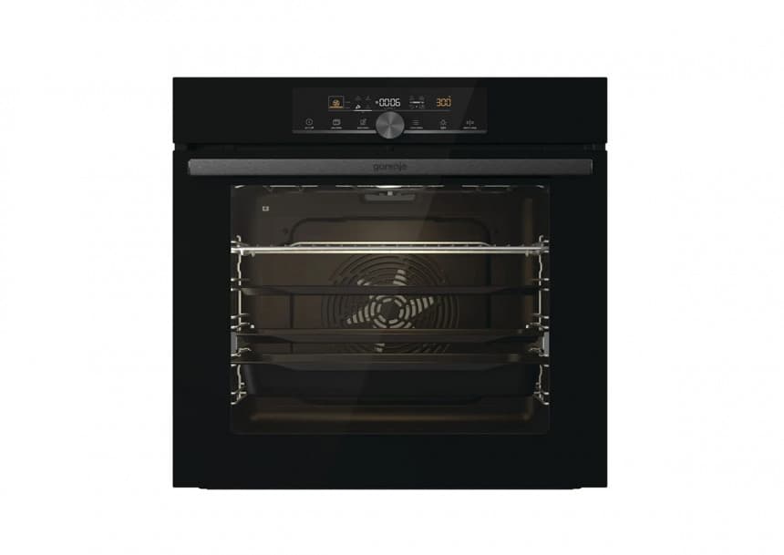 Ugradna rerna Gorenje Piroliza samostalna ugradna rerna IconTouch upravljanje multifunkcijska rerna 21P Teleskopska vođica Kružni grejač i ventilator za pečenje na više nivoa istovremeno 77 litara SteamBake AirFry+ Fastpreheat Defrost PerfectGrill Pizza funkcija GentleBake AquaClean SoftOpen i GentleClose sonda za meso BPS 6747 A06 BG 1