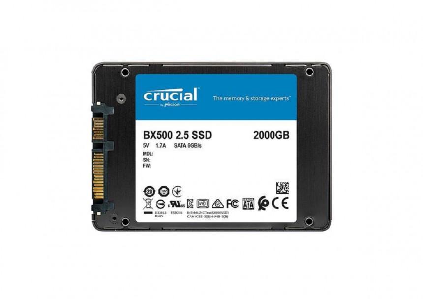 SSD CRUCIAL BX500 2TB 2.5” 540MBs 500 MBs 2