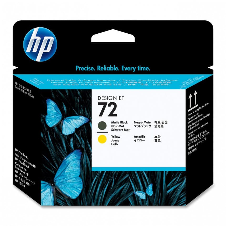 HP C9384A No.72 Matte Black And Yellow Printhead 1