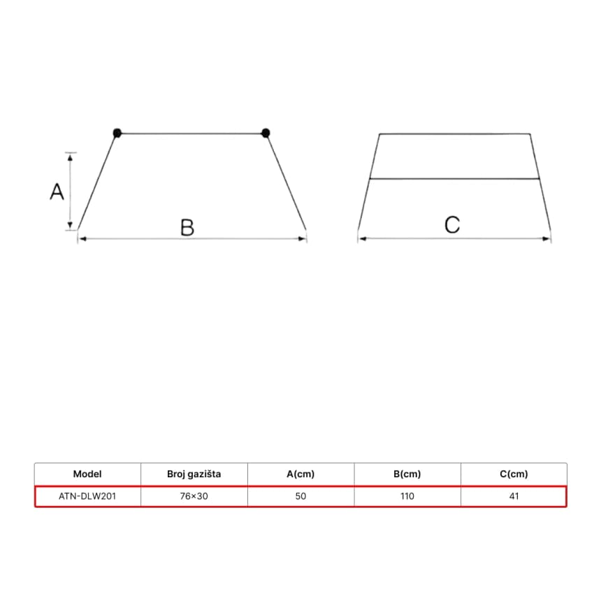 ATON Aluminijumska sklopiva radna platforma 76x30cm 0.5m ATN-DLW201 2
