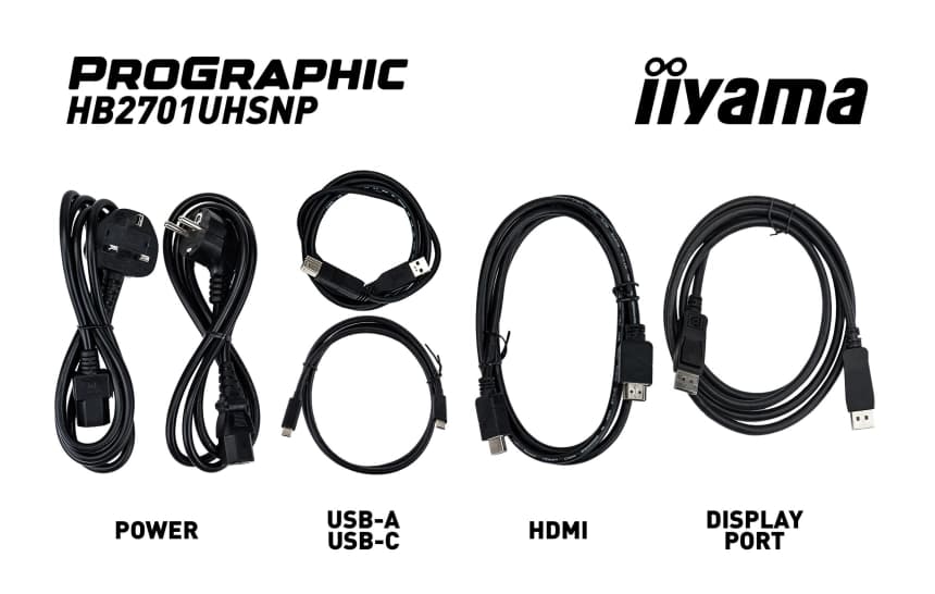 IIYAMA HB2701UHSNP-B1 27" IPS BLACK 2.0 panel, 3840x2160 UHD, DCI-P3 99%, Pantone Certified, Delta E 2, USB-C Dock (LAN 96W PD DP-OUT), 4ms, 15cm height adj. stand, 450cd/m2, CR 3000:1, HDMI, DisplayPort, Speakers, USB HUB (3x 3.2+1xC) 18