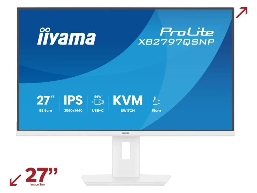 27 IPS panel 2560x1440 EyeComfort 15cm Height Adj Stand USB-C Dock LAN 96W PD DP-OUT 1ms 350cdm2 Speakers USB-C KVM HDMI DisplayPort USB HUB 2x3.2 2xC 1