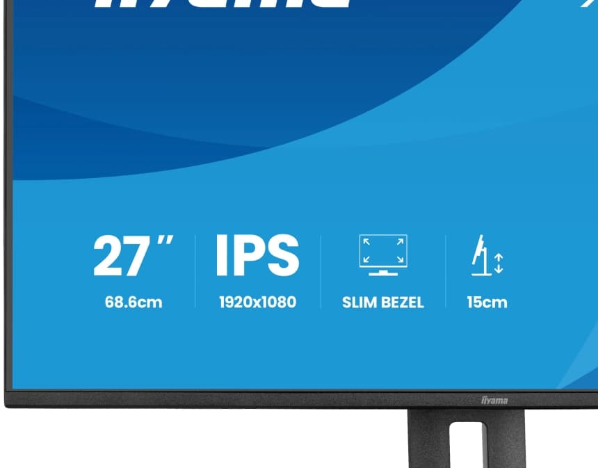 IIyama XB2797HSU-B1 27" IPS panel, 1920x1080 at 120Hz, EyeComfort, 15cm height adjustable stand, 350cd/m2, Speakers, HDMI, DisplayPort, 1ms MPRT, USB 2x3.2 plus 2x USB-C 7