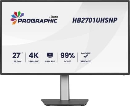 IIYAMA HB2701UHSNP-B1 27" IPS BLACK 2.0 panel, 3840x2160 UHD, DCI-P3 99%, Pantone Certified, Delta E 2, USB-C Dock (LAN 96W PD DP-OUT), 4ms, 15cm height adj. stand, 450cd/m2, CR 3000:1, HDMI, DisplayPort, Speakers, USB HUB (3x 3.2+1xC)