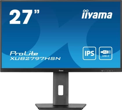 IIYAMA 27" XUB2797HSN-B1 1920 x 1080 100Hz, 1ms, USB HUb Type C  65W, RJ45
