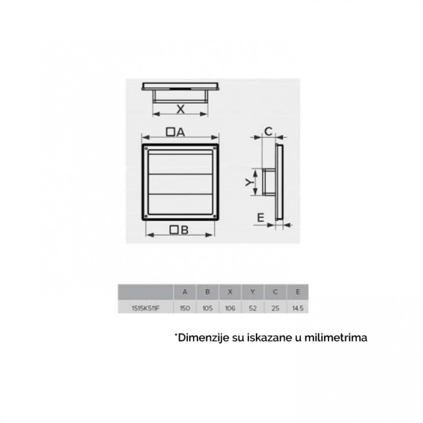 Plastična žaluzina 150x150mm 112E 4