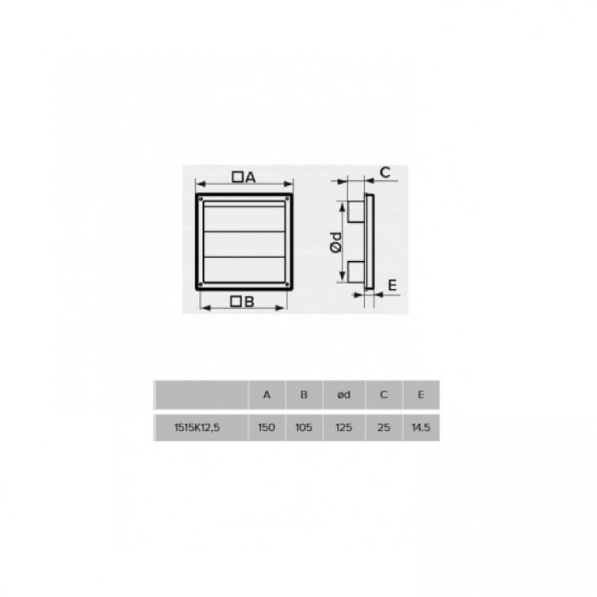 Plastična žaluzina 150x150mm 114E 4
