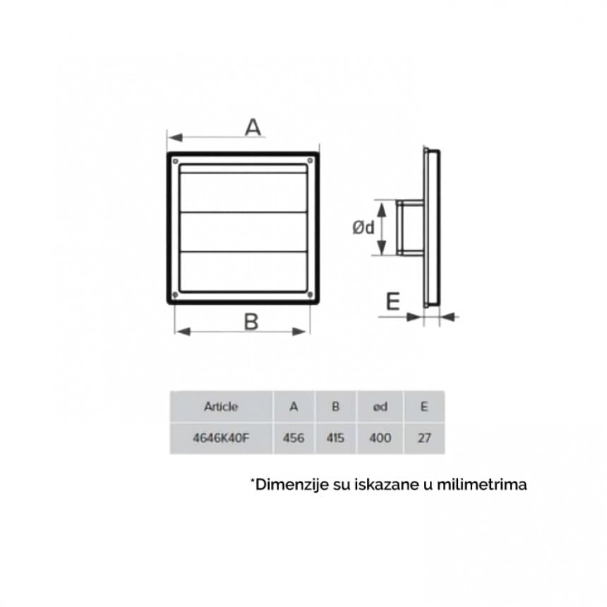 Plastična žaluzina 460x460mm 284E 4