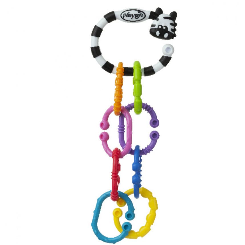 PLAYGRO ZVEČKA U OBLIKU ZEBRE SA KARIKAMA 1