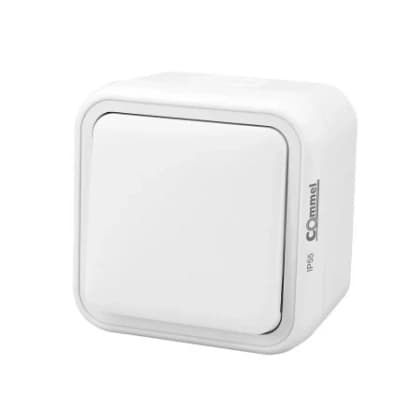 Jednopoln instalacijska sklopka 10A 250V IP55 bela