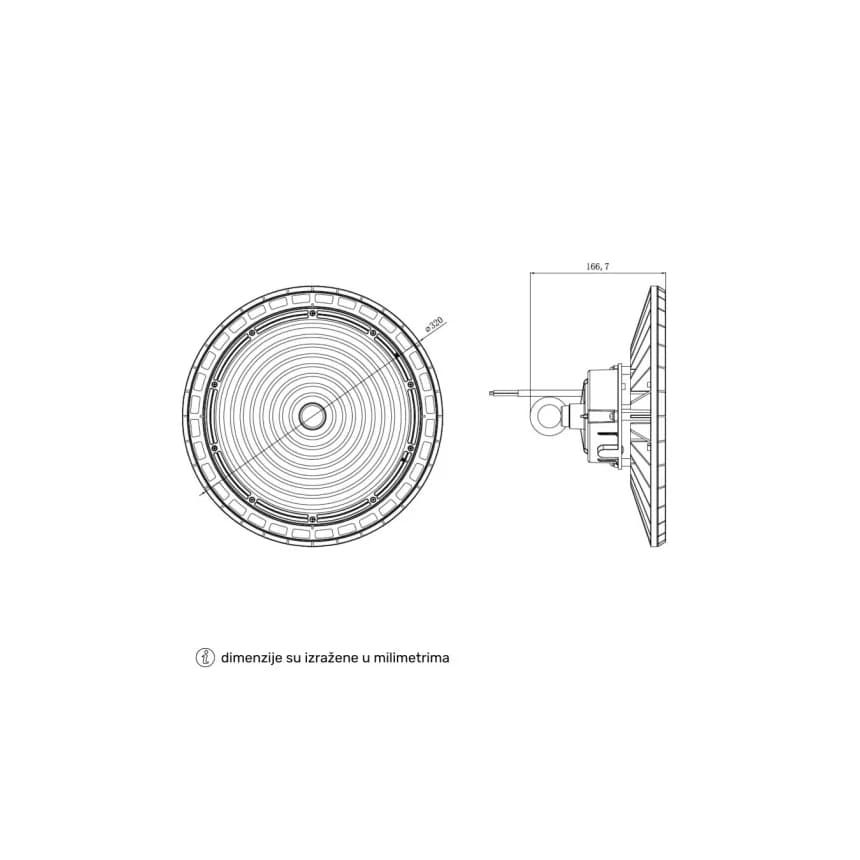 DAWN LED REFLEKTOR HBE6 120/160/200W CCT 90° IP65 2