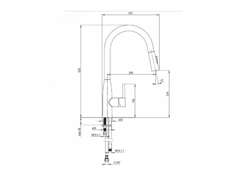 DEANTE Slavina BDH N72M 2