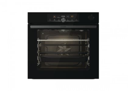 Ugradna rerna Gorenje Parni generator samostalna ugradna rerna IconTouch upravljanje multifunkcijska rerna 21P Teleskopske vođice na 2 nivoa Kružni grejač i ventilator za pečenje na više nivoa istovremeno 77 litara SteamBake AirFry Fastpreheat Defrost PerfectGrill Pizza funkcija GentleBake AquaClean SoftOpen i GentleClose katalitički filter crna BSA 6747 A04 BG