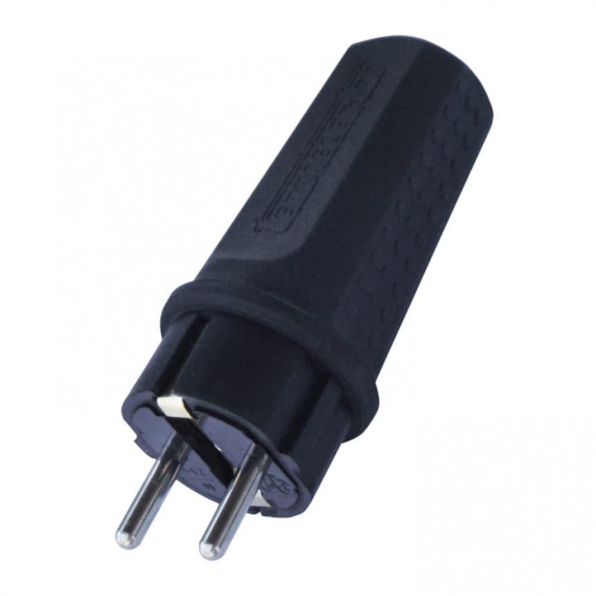 Šuko utikač gumeni DPUV/BK-G 1