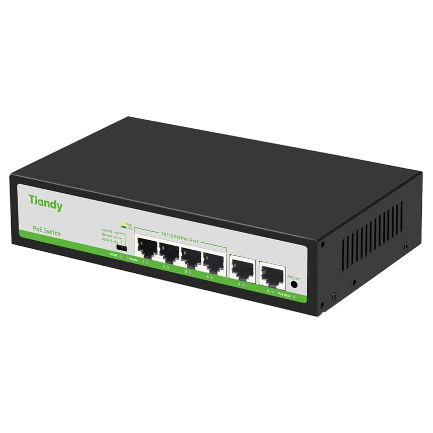 Switch Tiandy TC-P3S06 4 PoE porta 55W 1