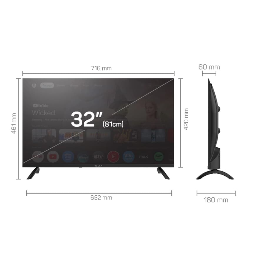 Televizor Tesla 32E655BHS Smart, LED, HD Ready, 32''(81cm), DVB-T/T2/C/S/S2 5