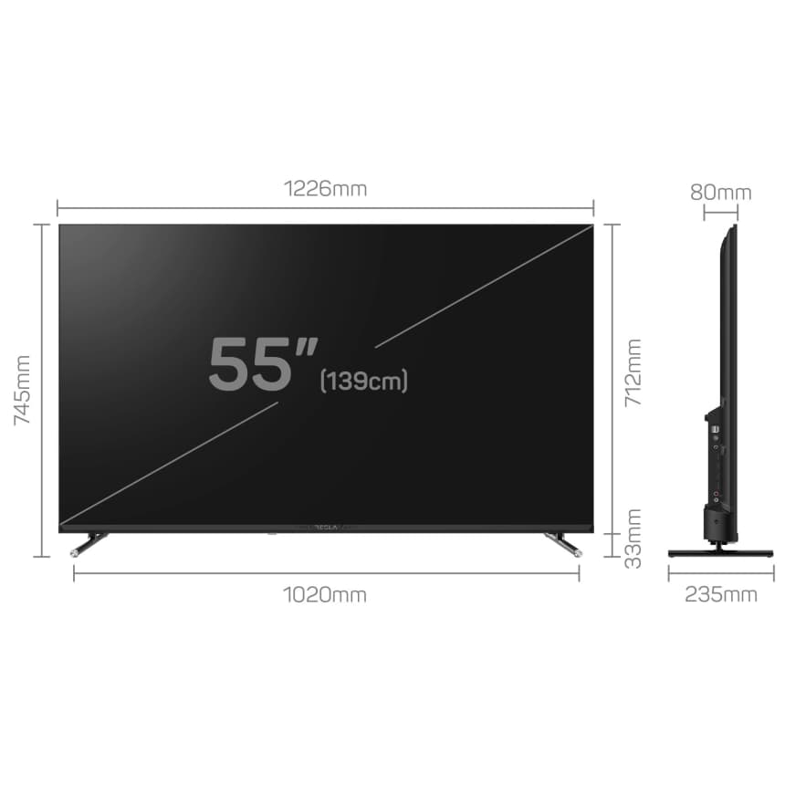 Televizor Tesla 55E655BUW Smart, LED, 4K UHD, 55''(140 cm), DVB-T/T2/C/S/S2 5