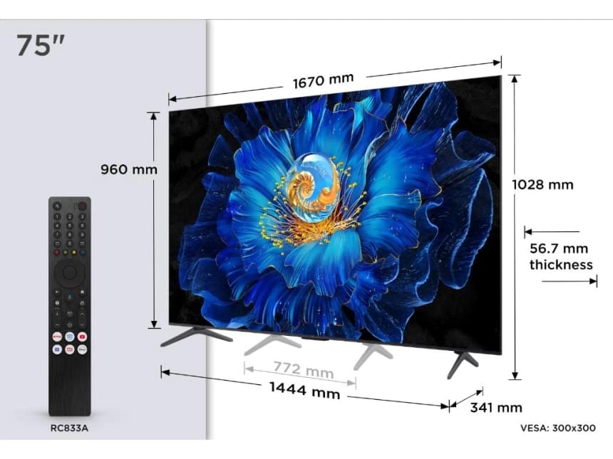Televizor TCL 75C6KS/QLED MiniLED/75"/4K UHD/60Hz/Google TV/crna 9