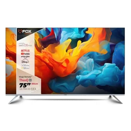 Televizor Fox 75WOS626D Smart, DLED, 4K UHD, 75" (190 cm), ATV/DTV-C/T/T2/S/S2