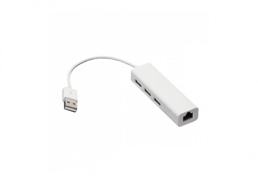 FAST ASIA USB 2.0 - HUB 3port + RJ45 (ž) beli  1