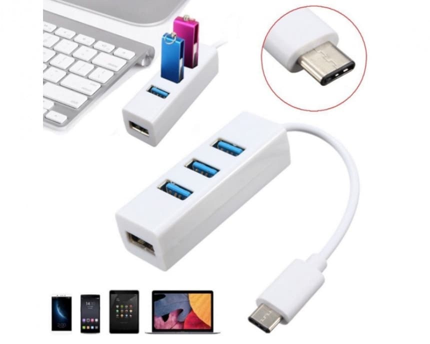 USB 3.1 tip C na 4xHUB 3.0 1