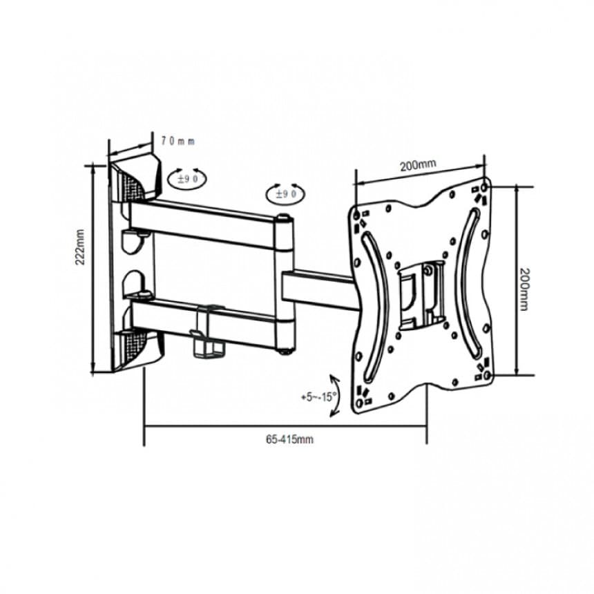 Zidni TV nosač 17" do 42" 4