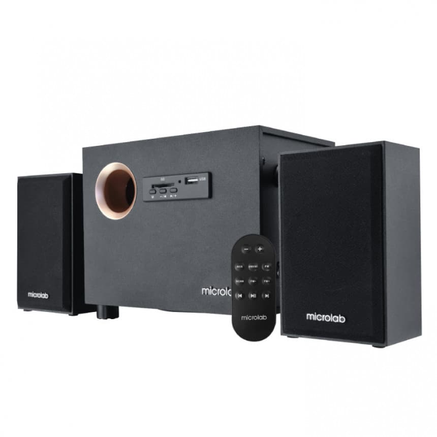Microlab M105R Aktivni drveni zvucnici 2.1 10W RMS(5W, 2x2.5W) SD, USB,FM, daljinski, 3.5mm 1