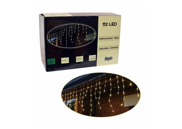 ***152 LED, zavesa, toplo belo svetlo 52-193000