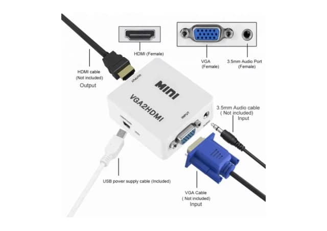 A-VGA-HDMI-Mini ** Gembird input VGA to HDMI  (902) (289)