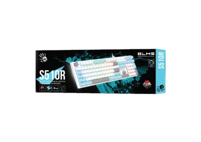 A4-S510R A4Tech Bloody MEHANICKA Gejmerska tastatura black, USB, US layout Fire Black / BLMS Red