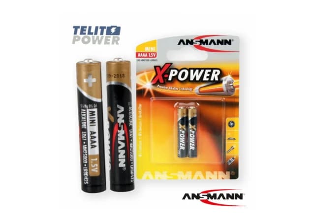 Alkalna baterija 1.5V  X-POWER LR08 / AAAA Ansmann  blister 2