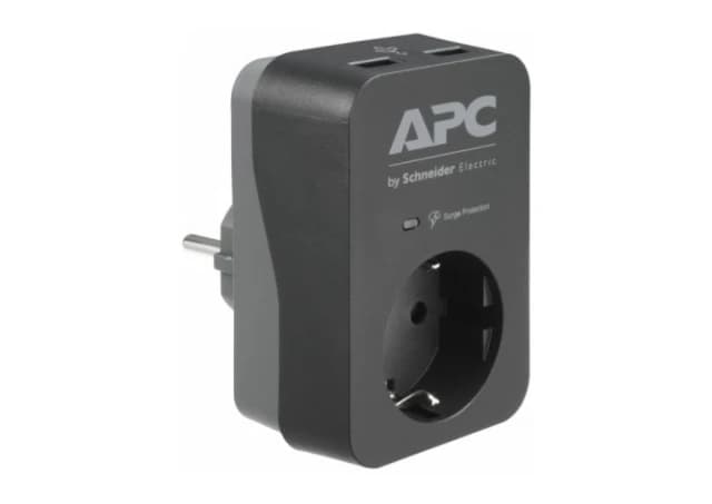 APC Essential SurgeArrest, 1 Schuko + 2 USB Charging Ports (2.4A Total), 230V 16A