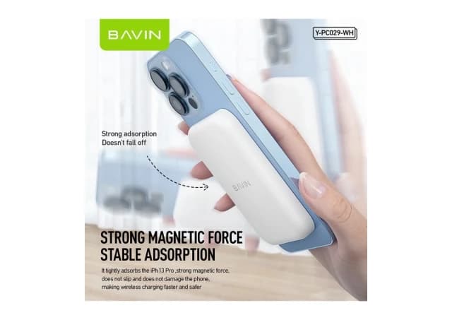 Bavin Magsafe Magnetic Power bank 5000mAh + kabl Lightning bela