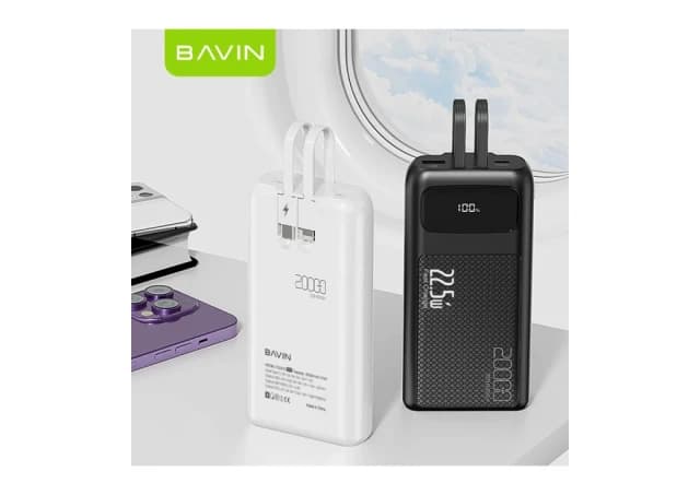 Bavin Power bank 20000mAh 22,5W  Type C & Ligtning  kabl