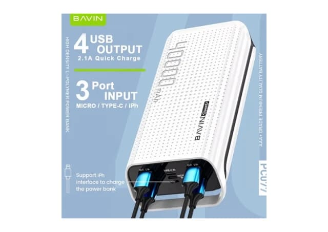 Bavin Power bank 40000mAh bela